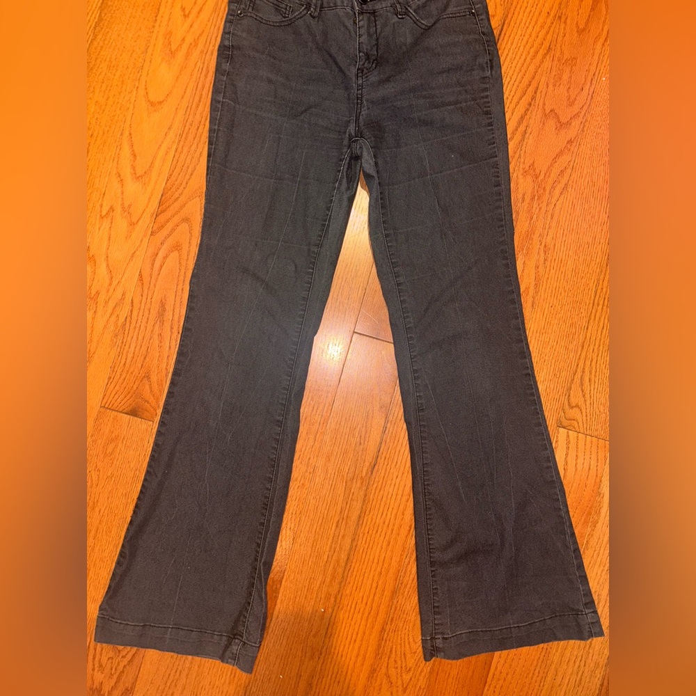 90s vintage distressed Women's grey low rise bootcut Jeans